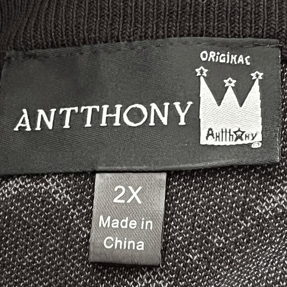 Antthony Original  NY Short/ Mini Skirt SZ 2X Black White Knit Stretch Pull-on - Picture 2 of 6